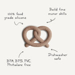 Mushie Pretzel Teether for Babies Made from Non-Toxic Food-Grade Silicone - Baby & Toddler > Baby Health > Pacifiers & Teethers teether