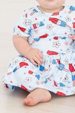 Mila & Rose ® Proudly Patriotic Short Sleeve Twirl Bodysuit For Baby - Everetts Place Boutique - 