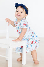 Mila & Rose ® Proudly Patriotic Short Sleeve Twirl Bodysuit For Baby - Everetts Place Boutique - 