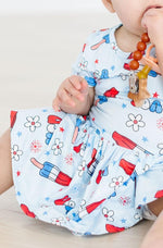 Mila & Rose ® Proudly Patriotic Short Sleeve Twirl Bodysuit For Baby - Everetts Place Boutique - 