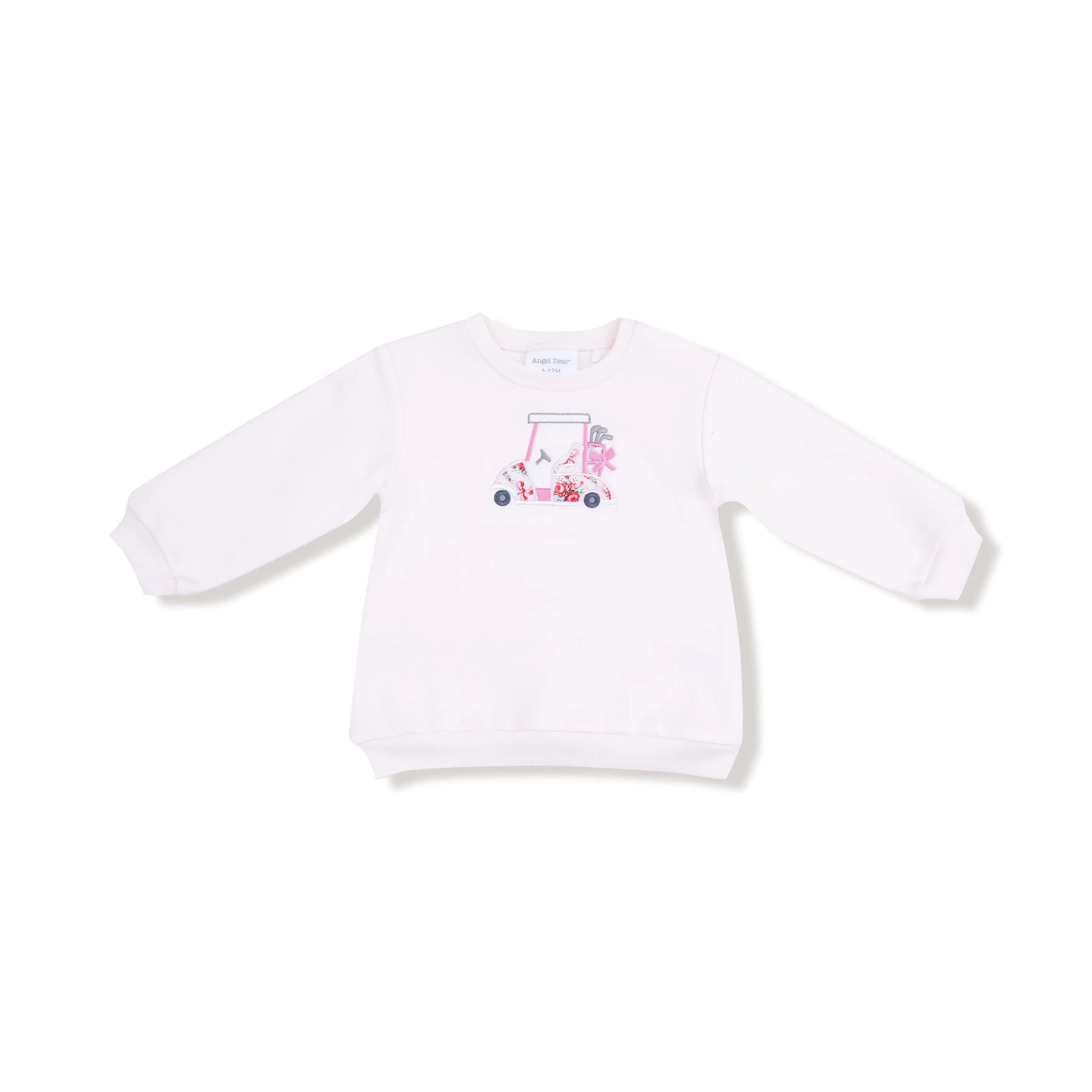 Puffy Oversized Sweatshirt Floral Golf Cart Applique Angel Dear Everetts Place: Online Boutique