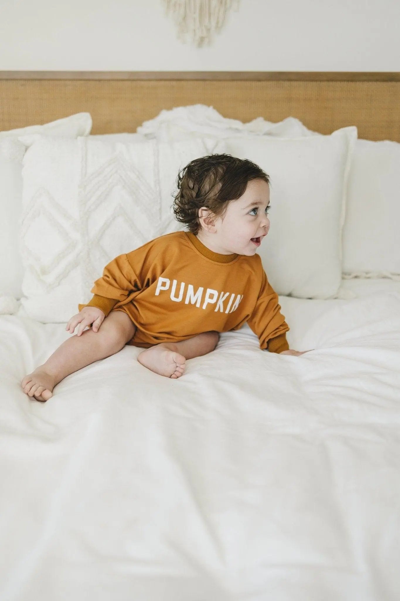 Pumpkin Bamboo Bubble Romper For Babies By Little Joy Co Little Joy Co. Everetts Place: Online Boutique