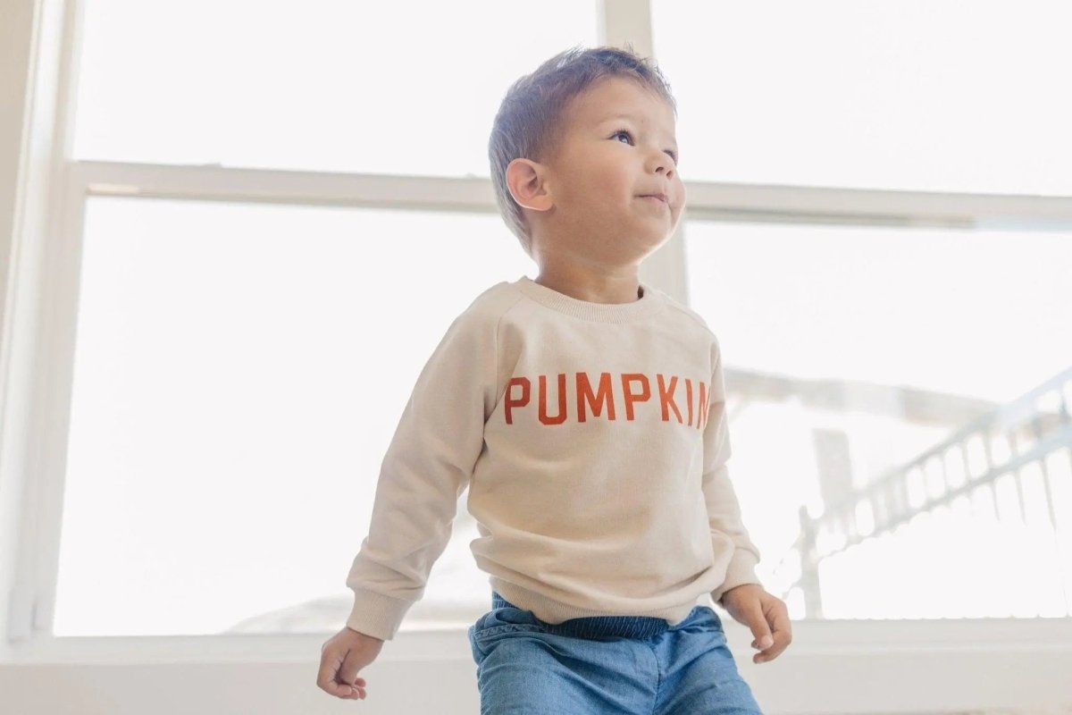 Little Joy Co. Pumpkin Organic Cotton Crewneck Sweatshirt - Everetts Place Boutique - 