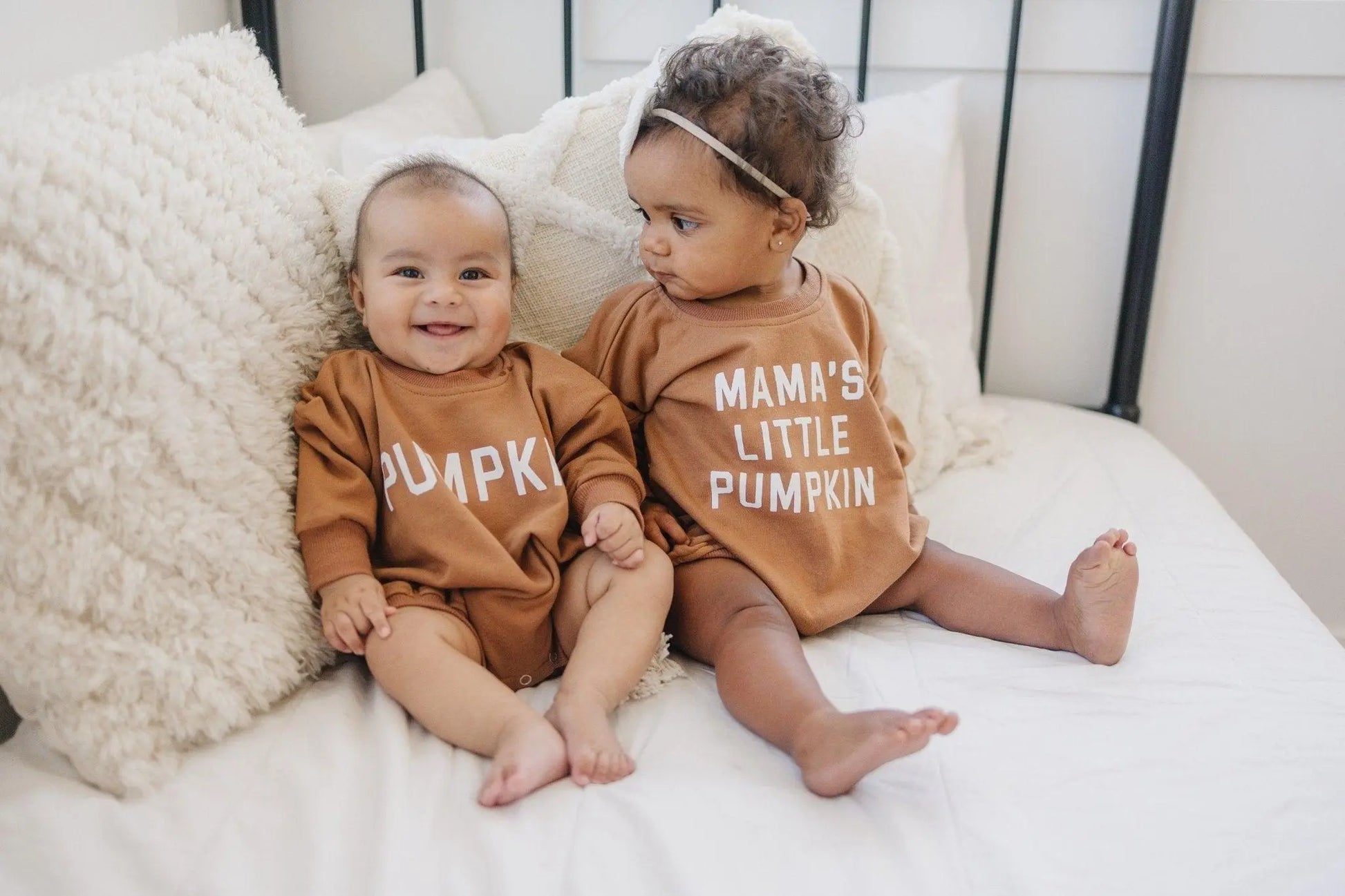 Pumpkin Oversized Sweatshirt Romper With Snap Closure Little Joy Co. Everetts Place: Online Boutique