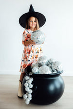 Pumpkin Peekaboo 3/4 Sleeve Pocket Twirl Dress by Mila & Rose ®
