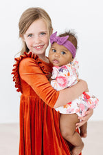 Pumpkin Spice Velvet Ruffle Twirl Dress by Mila & Rose ®