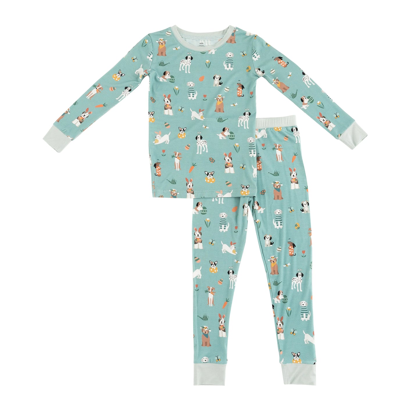 Puppy Egg Hunt Long Sleeve Pajamas Aquamarine Dreamlet Dreamlet Everetts Place: Online Boutique