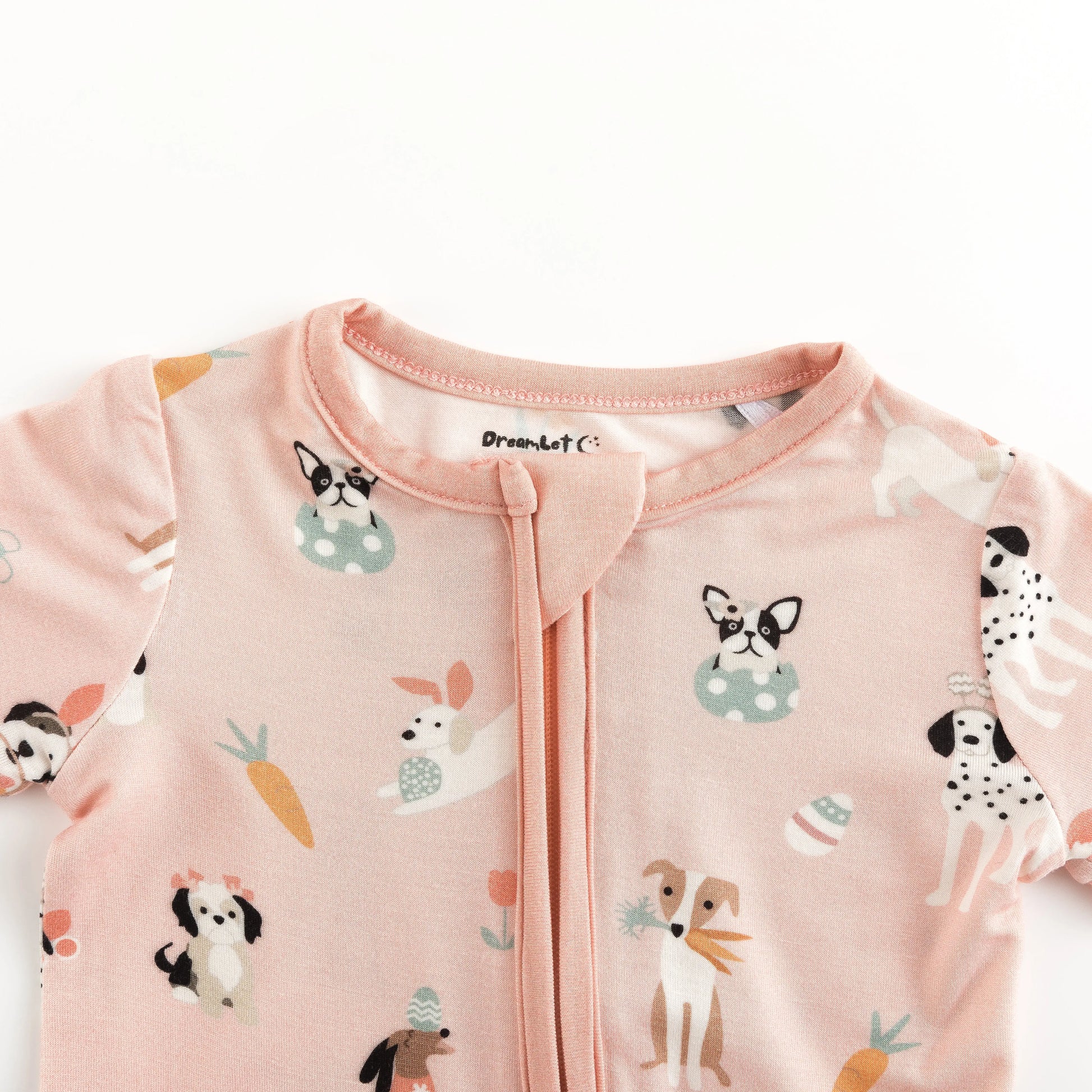 Puppy Egg Hunt Pink Romper Dreamlet Soft Breathable Dreamlet Everetts Place: Online Boutique