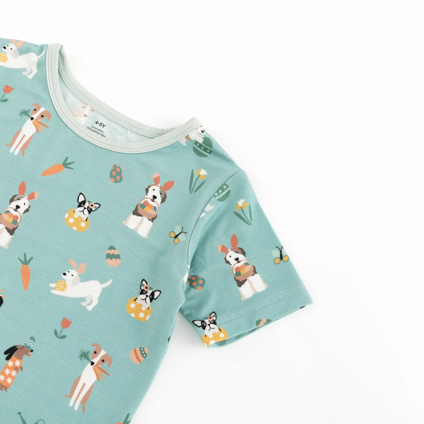 Puppy Egg Hunt Short Sleeve Pajamas Aquamarine Dreamlet Dreamlet Everetts Place: Online Boutique