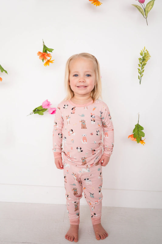 Puppy Egg Hunt (Long Sleeve PJ) - Pink Dreamlet Everetts Place: Online Boutique