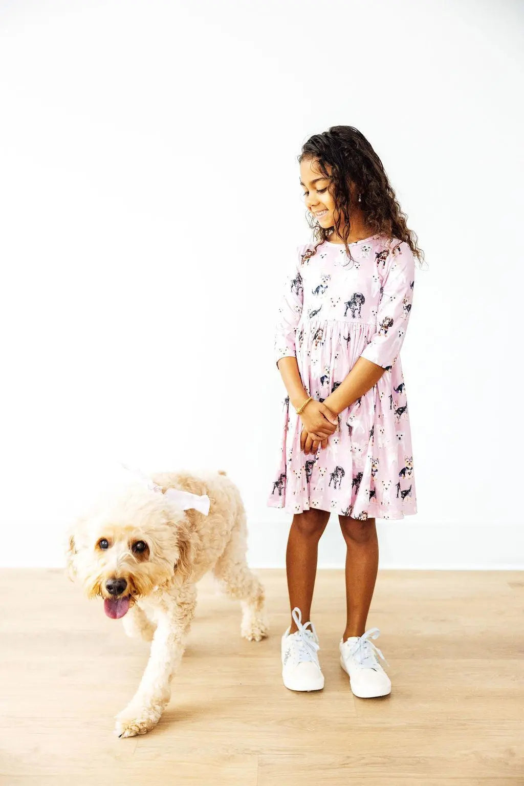 Puppy Kisses 3/4 Sleeve Pocket Twirl Dress Mila & Rose ® 