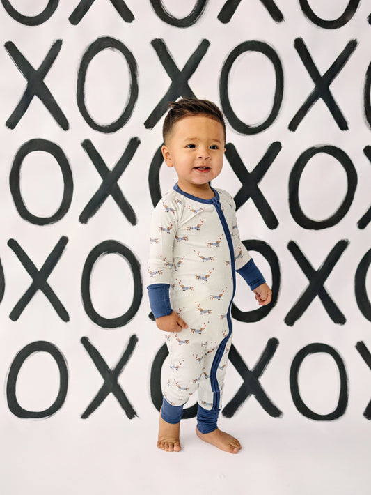 Puppy Love Bamboo Zippy Romper Foldover Feet For Babies Little Joy Co. Everetts Place: Online Boutique