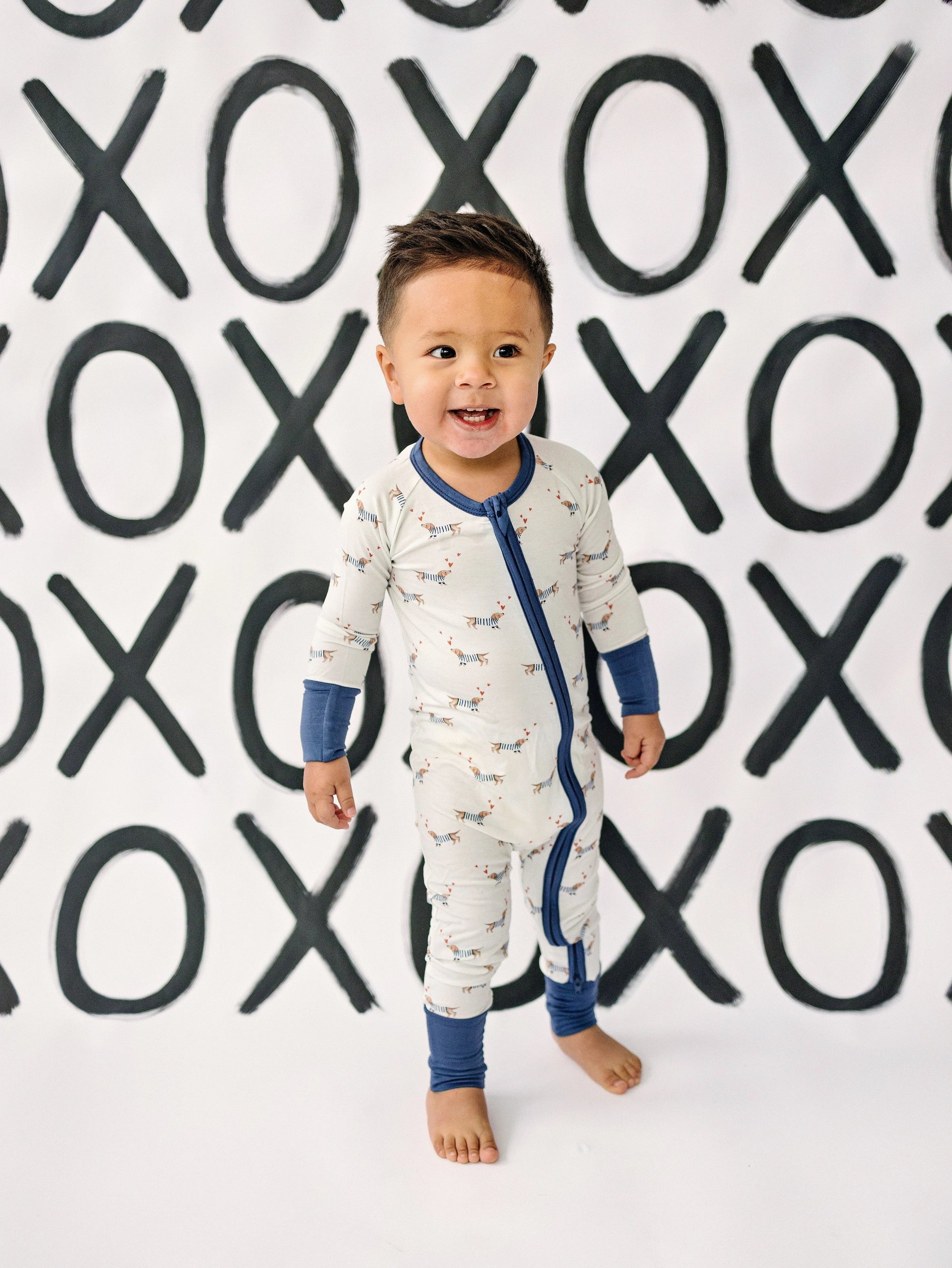 Puppy Love Bamboo Zippy Romper Foldover Feet For Babies Little Joy Co. Everetts Place: Online Boutique