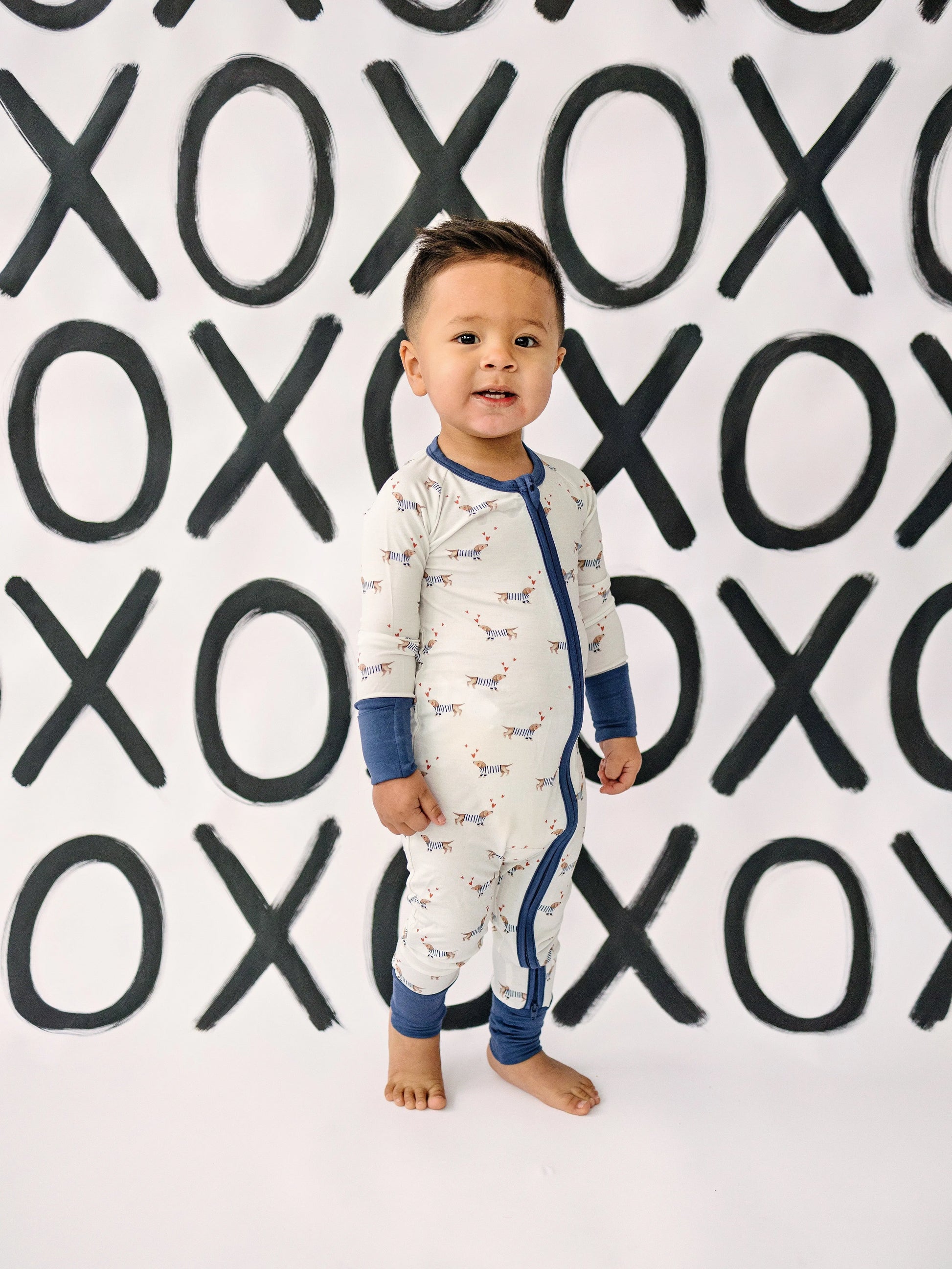 Puppy Love Bamboo Zippy Romper Foldover Feet For Babies Little Joy Co. Everetts Place: Online Boutique