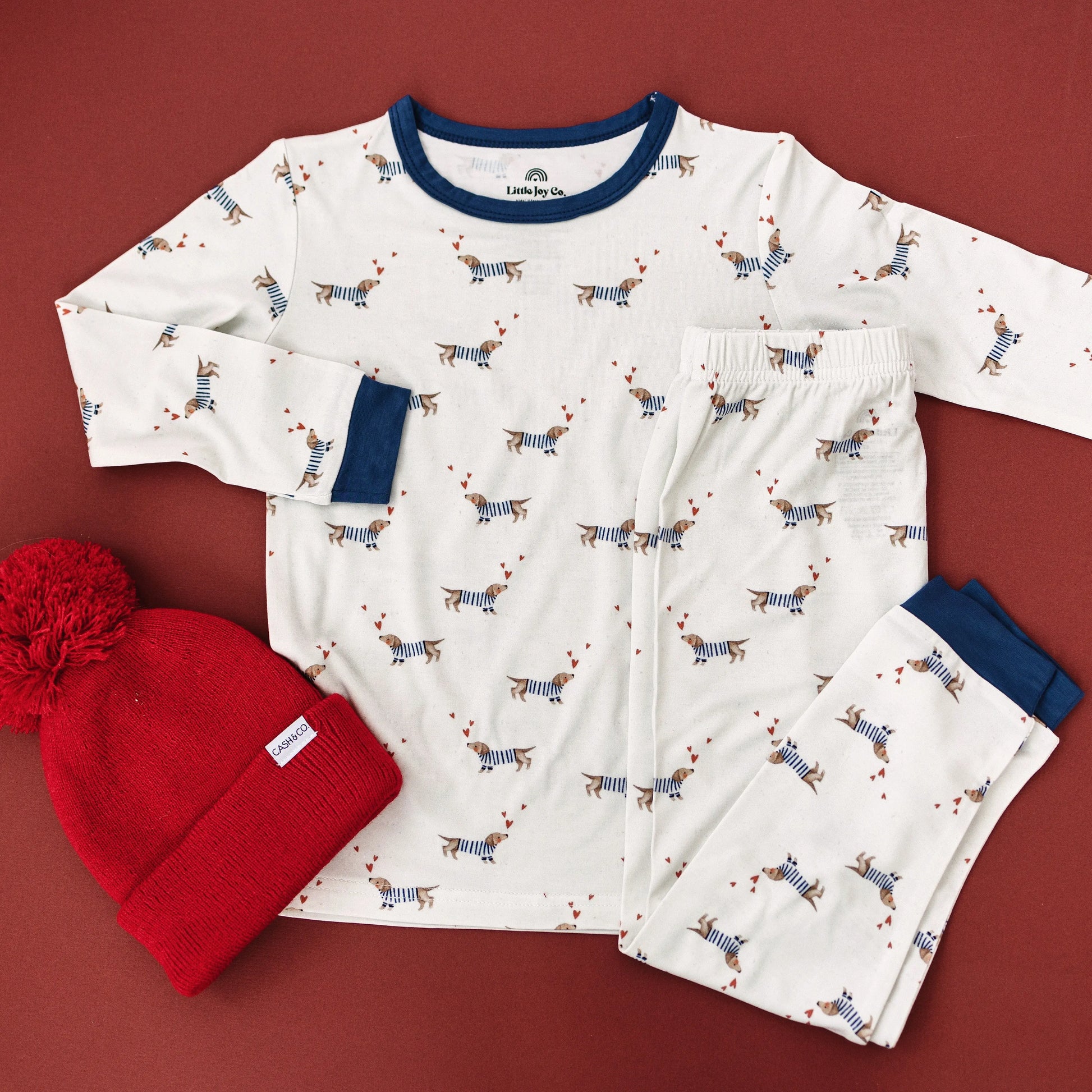 Puppy Love Two Piece Bamboo Pajamas Set For Cozy Sleep Little Joy Co. Everetts Place: Online Boutique