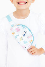 Puppy Pals belt bag with playful puppy print and adjustable strap