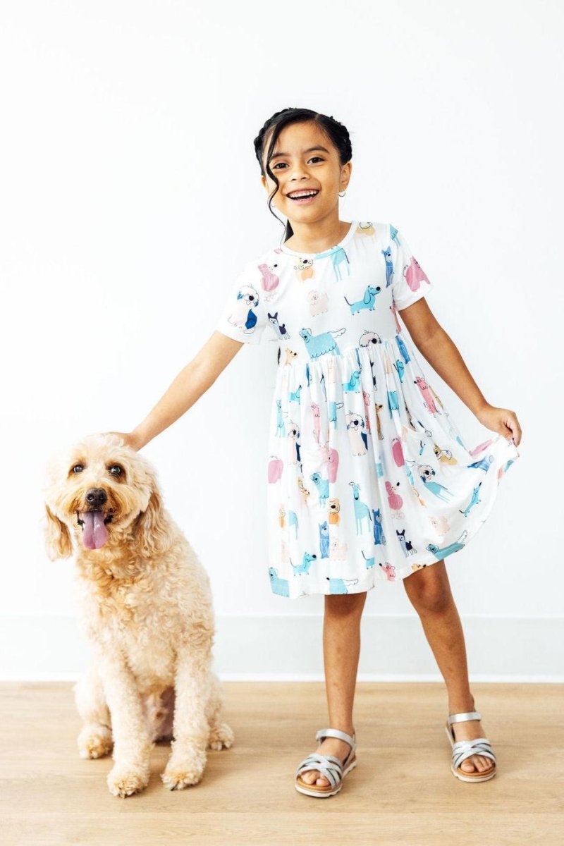 Mila & Rose ® Puppy Pals Pocket Twirl Dress for Girls Summer Playwear - Everetts Place Boutique - 