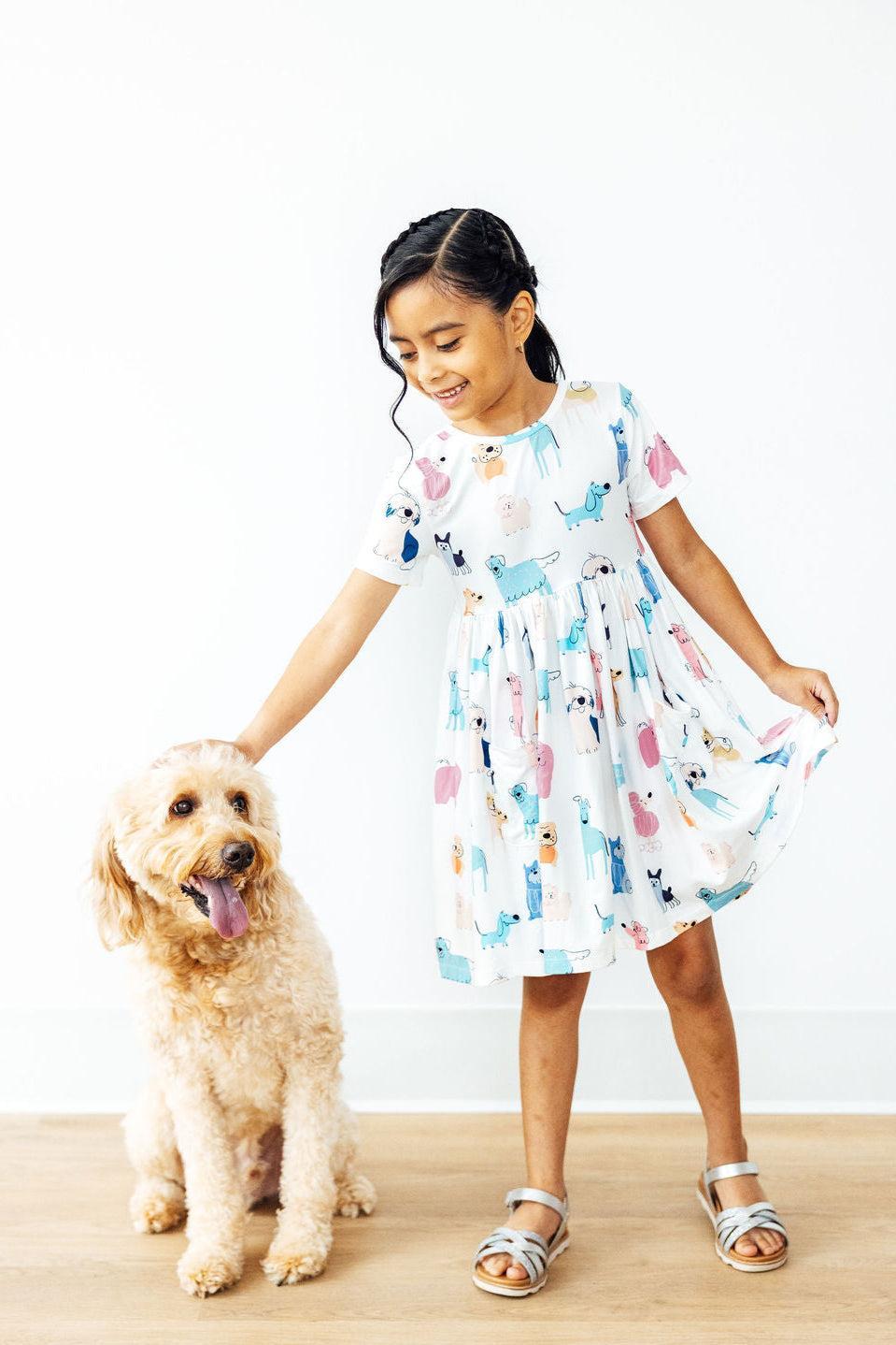 Puppy Pals Pocket Twirl Dress for Girls Summer Playwear Mila & Rose ® Everetts Place: Online Boutique
