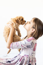 Puppy Party Three Quarter Sleeve Pocket Twirl Dress Mila & Rose ® Everetts Place: Online Boutique