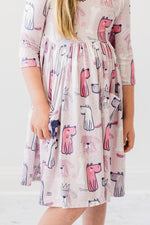 Puppy Party Three Quarter Sleeve Pocket Twirl Dress Mila & Rose ® Everetts Place: Online Boutique