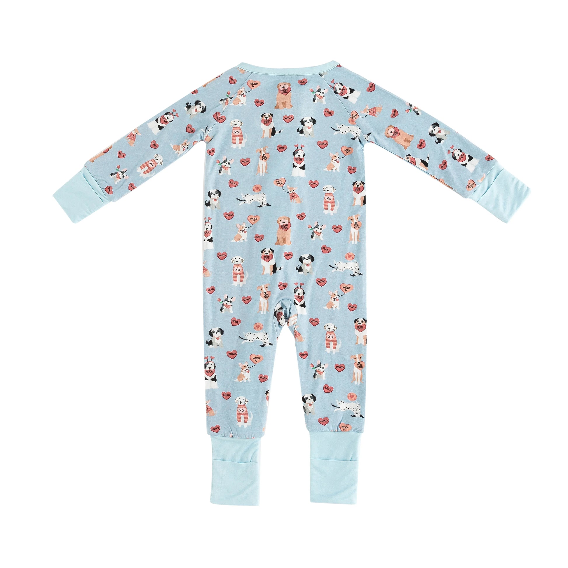 Pups And Kisses Convertible Zip Footies Blue Dreamlet Dreamlet Everetts Place: Online Boutique