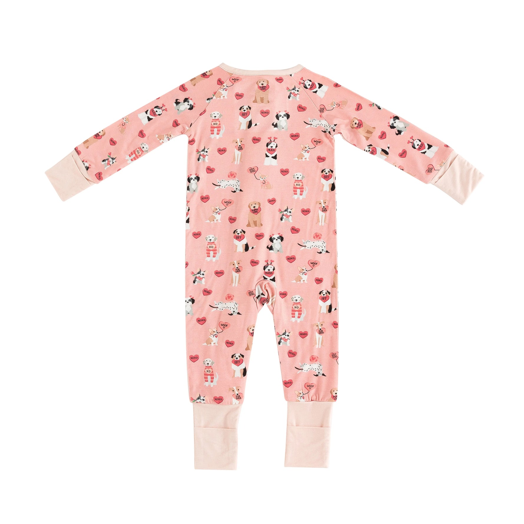 Dreamlet Pups And Kisses Convertible Zip Footies Pink Baby Sleepwear - Apparel & Accessories > Clothing > Baby & Toddler Clothing > Baby & Toddler Sleepwear Convertible Zip Footies