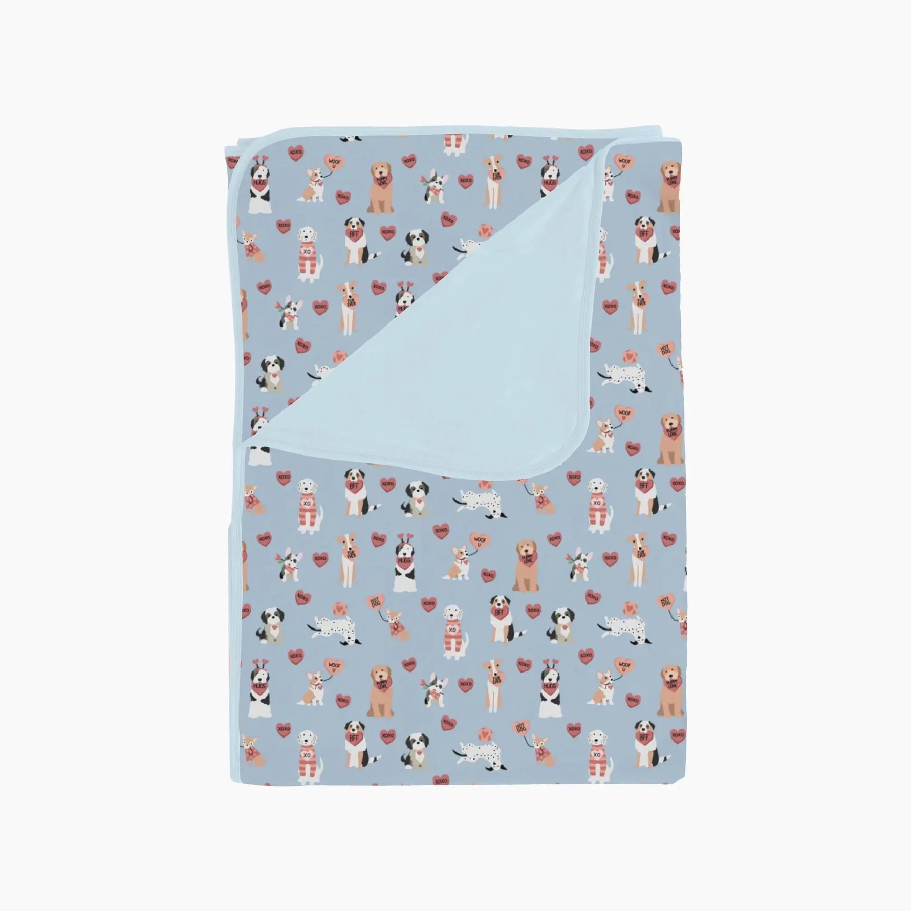 Dreamlet Pups And Kisses Dream Blanket Blue Soft Breathable - Apparel & Accessories > Clothing > Baby & Toddler Clothing > Baby & Toddler Sleepwear Dream Blankets