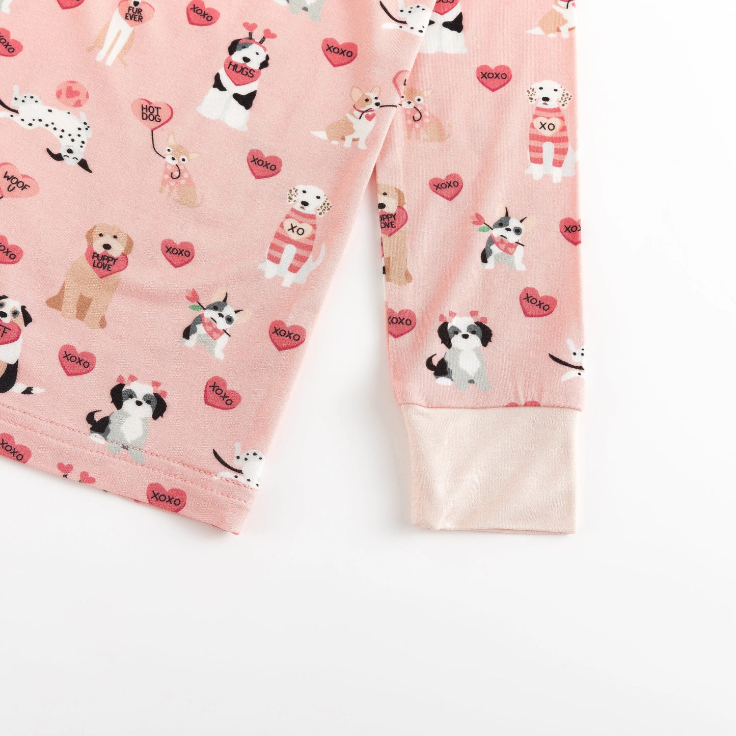 Pups And Kisses Pink Two Piece Baby Set Dreamlet Essentials Dreamlet Everetts Place: Online Boutique