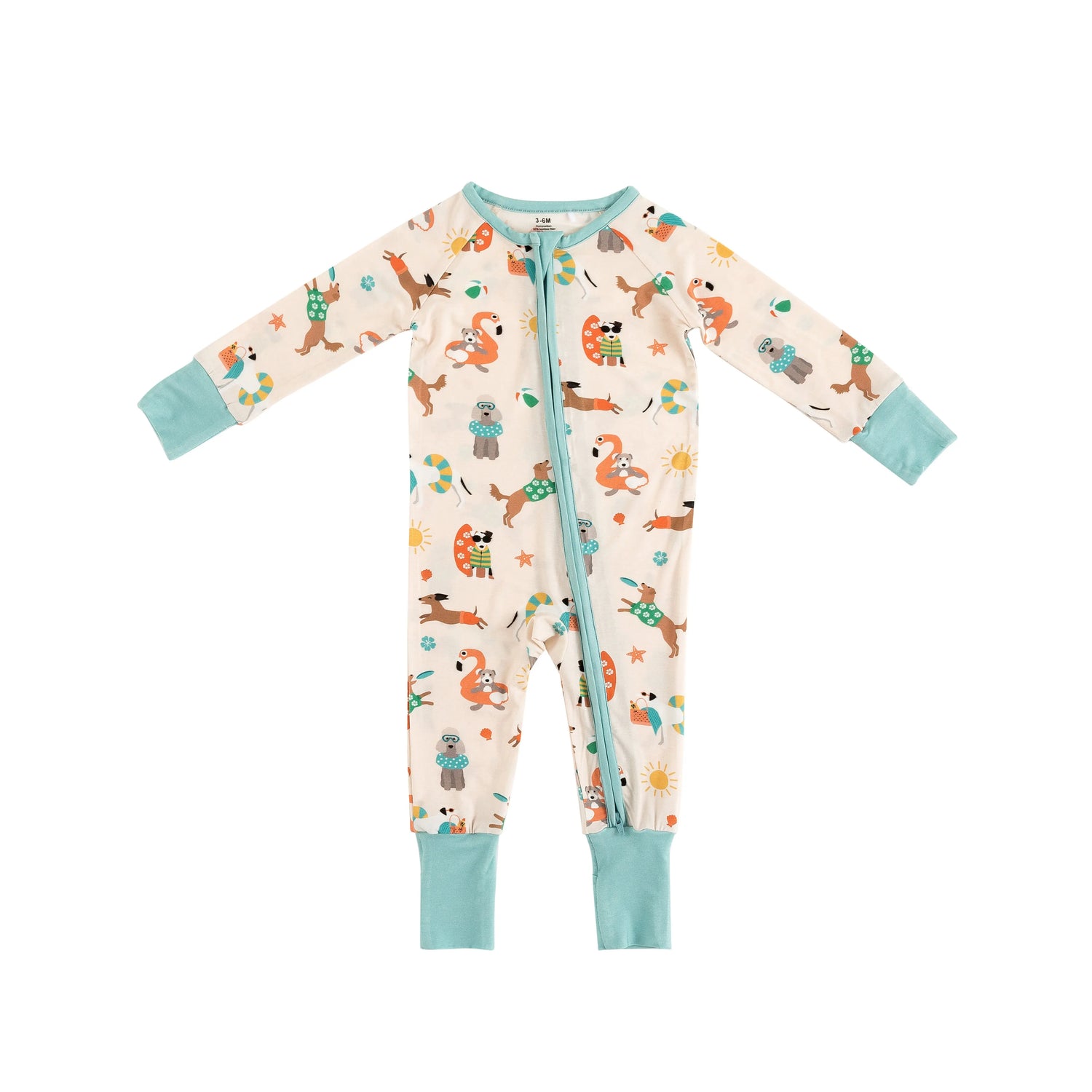 Dreamlet Pups In The Sun Convertible Zip Footies By Dreamlet - Apparel & Accessories > Clothing > Baby & Toddler Clothing > Baby & Toddler Sleepwear Convertible Zip Footies
