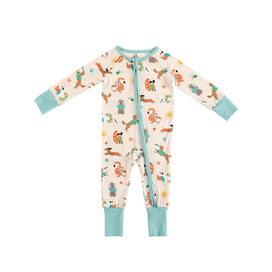 Pups In The Sun Convertible Zip Footies By Dreamlet Dreamlet Everetts Place: Online Boutique