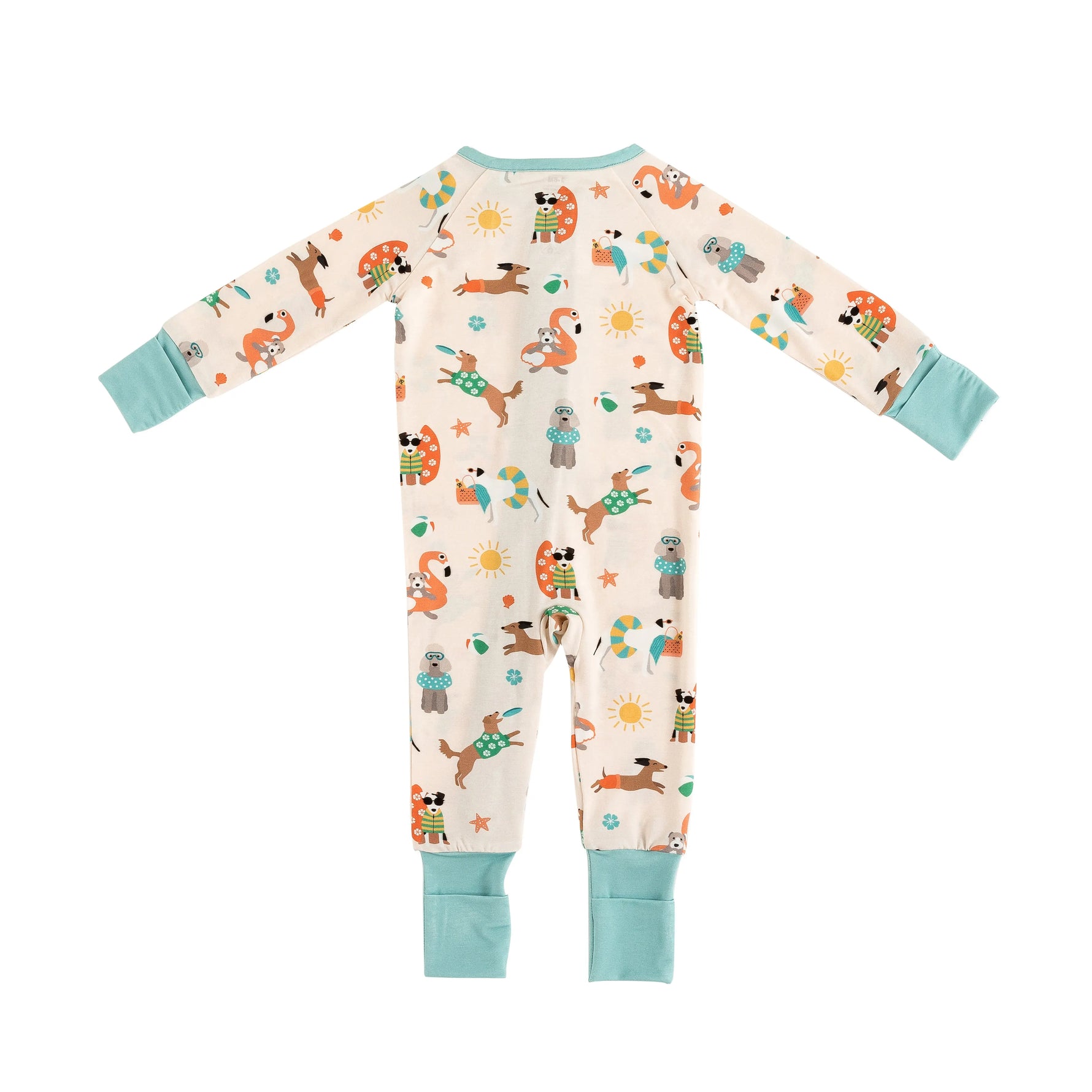 Dreamlet Pups In The Sun Convertible Zip Footies By Dreamlet - Apparel & Accessories > Clothing > Baby & Toddler Clothing > Baby & Toddler Sleepwear Convertible Zip Footies