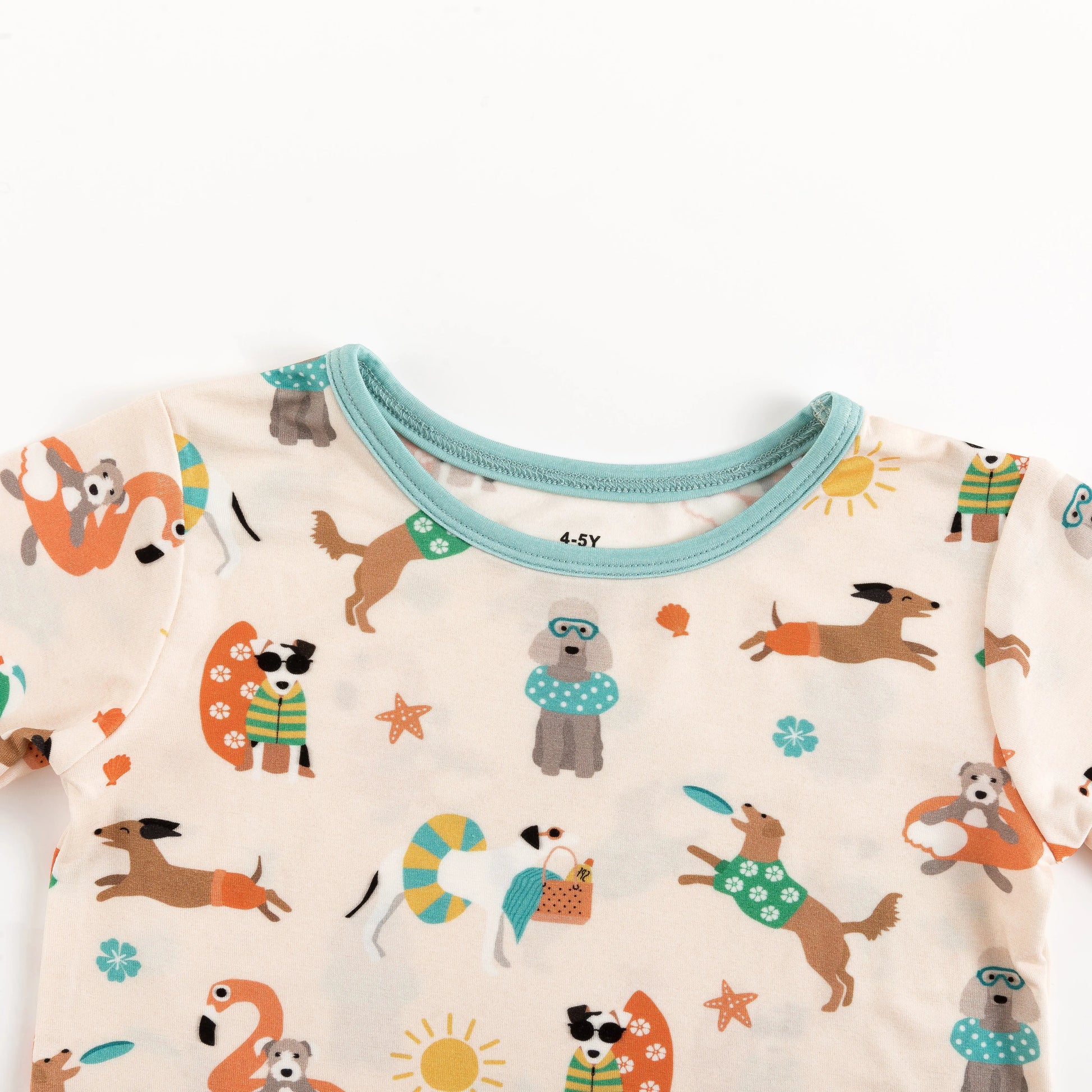 Pups in the Sun Short Pajama Set Beach Day Print for Kids Dreamlet Everetts Place: Online Boutique