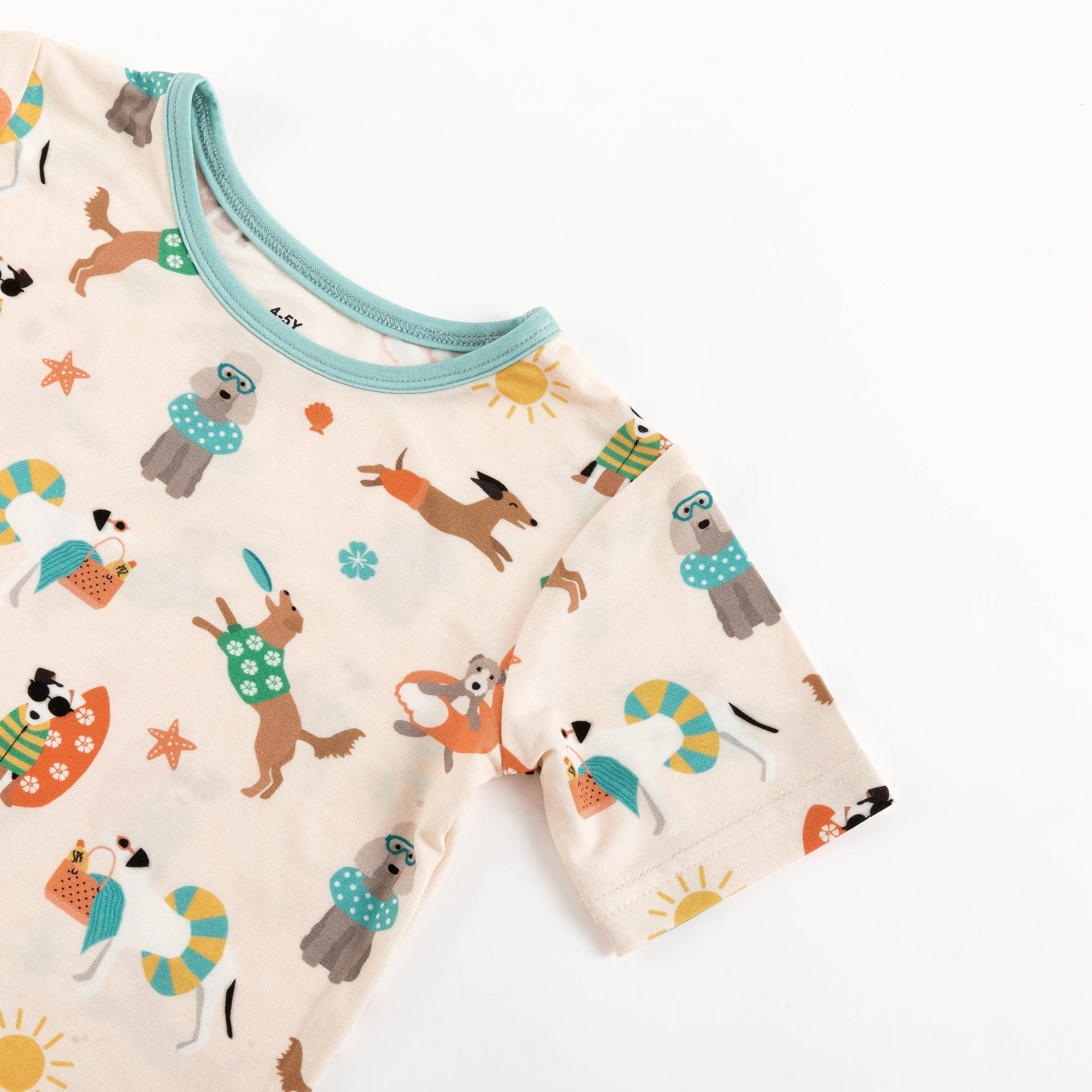 Dreamlet Pups in the Sun Short Pajama Set Beach Day Print for Kids - Apparel & Accessories > Clothing > Baby & Toddler Clothing > Baby & Toddler Sleepwear Two Piece PJs