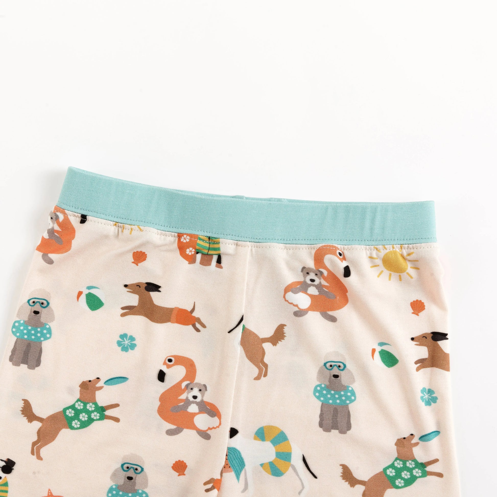 Pups in the Sun Short Pajama Set Beach Day Print for Kids Dreamlet Everetts Place: Online Boutique