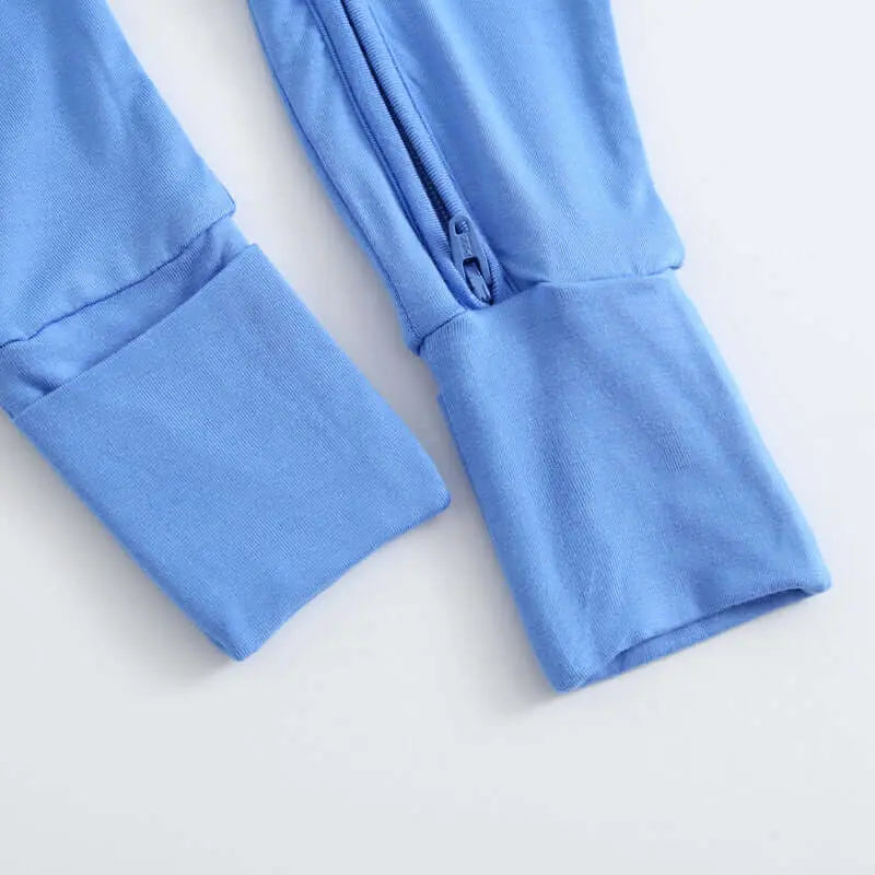Luxie Charm Pure Blue Zippered Baby Romper - Everetts Place Boutique - 