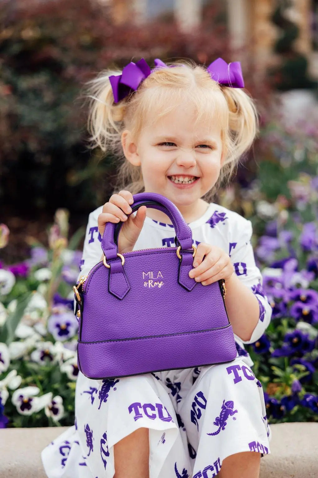 Mila & Rose ® Purple Girls Crossbody Purse Vegan PU Leather Mila And Rose - Apparel & Accessories > Handbags, Wallets & Cases > Handbags Purse