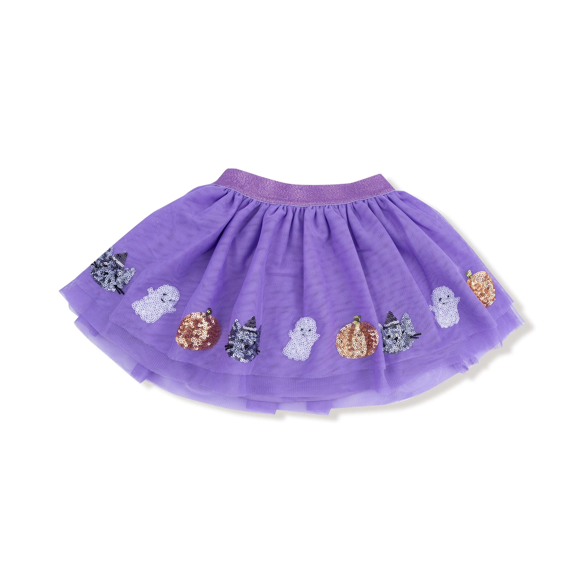 Purple Halloween Tutu Skirt With Sequin Cat Ghost Pumpkin Angel Dear Everetts Place: Online Boutique