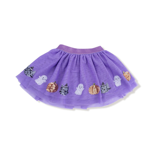 Purple Halloween Tutu Skirt With Sequin Cat Ghost Pumpkin Angel Dear Everetts Place: Online Boutique