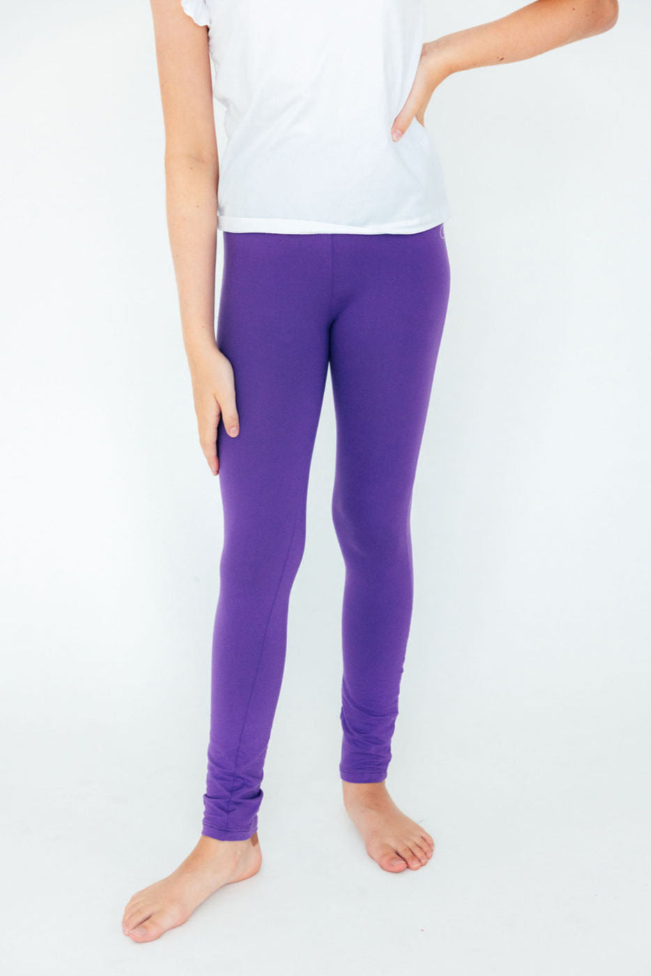 Mila & Rose purple baby leggings, soft and comfy for little ones.