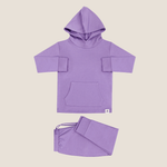 Sweet Bamboo Purple Lily Hooded Jogger Set for Girls with Pockets - Everetts Place Boutique - 