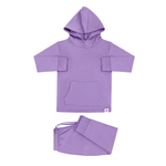 Sweet Bamboo Purple Lily Hooded Jogger Set for Girls with Pockets - Everetts Place Boutique - 