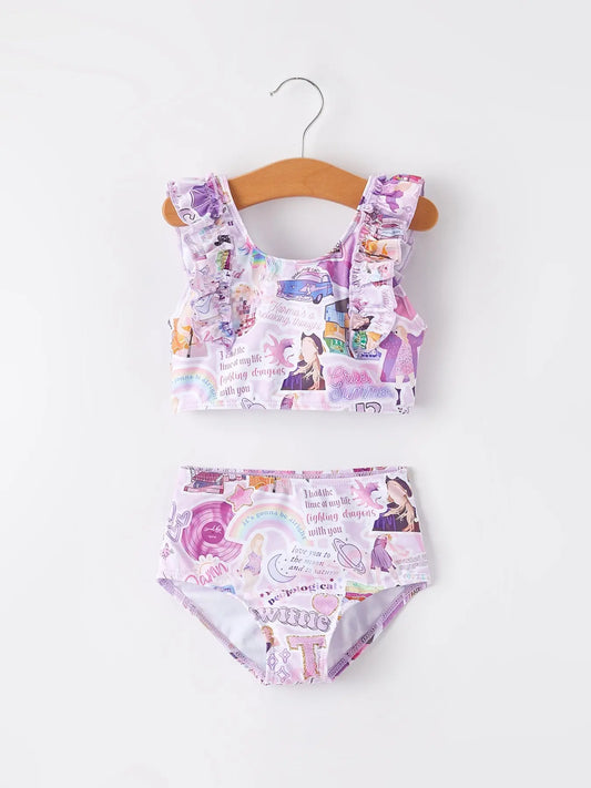 Purple TS Girls Boutique Swimsuit Ruffle One Piece Cute Rylee Faith Designs Everetts Place: Online Boutique