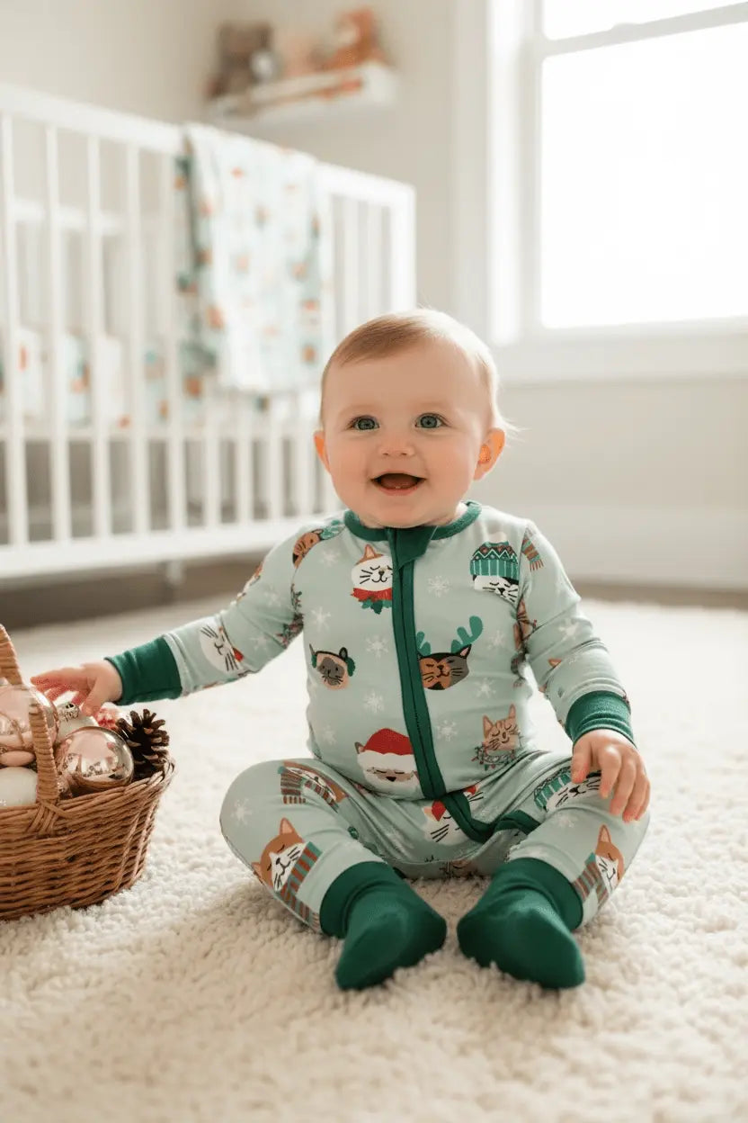 Dreamlet Purr The Halls (Convertible Zip Footies) - 