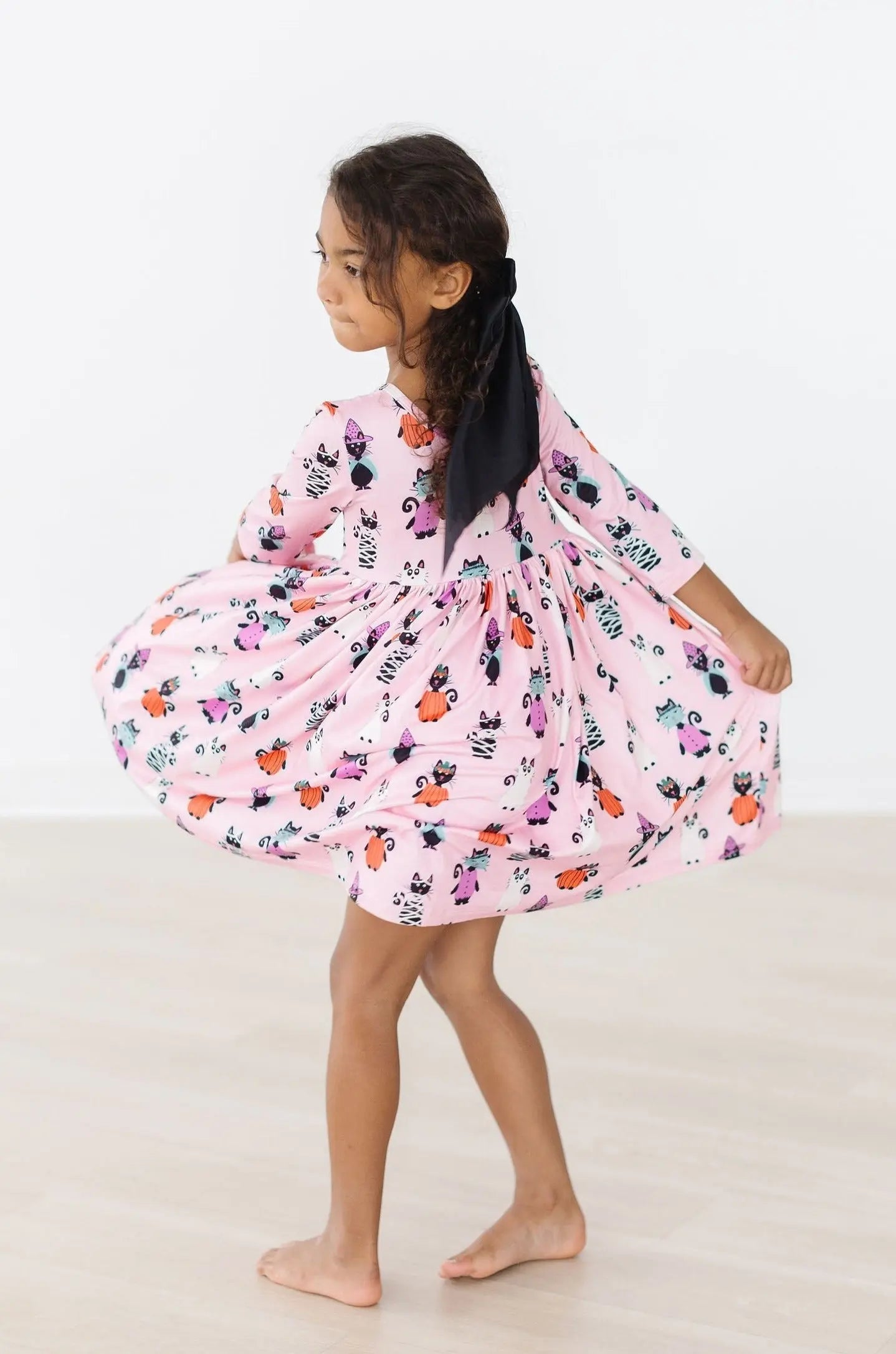 Mila & Rose ® Purrfectly Spooky Halloween Twirl Dress With Pockets - Apparel & Accessories > Clothing > Dresses Twirl Pocket Dress 3/4
