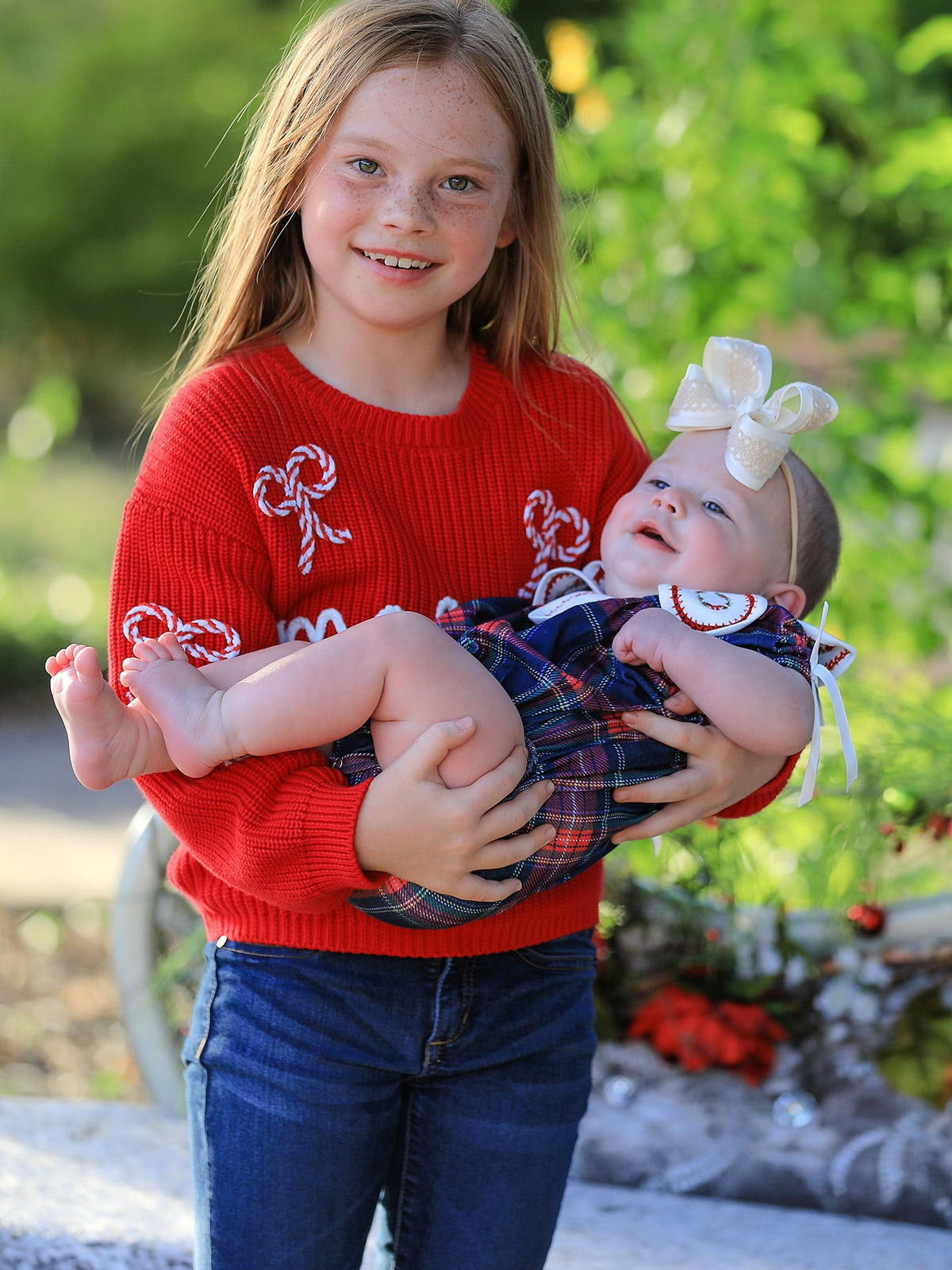 Mom and Me Winter Christmas Red "merry" Pullover Sweater by Rylee Faith Designs