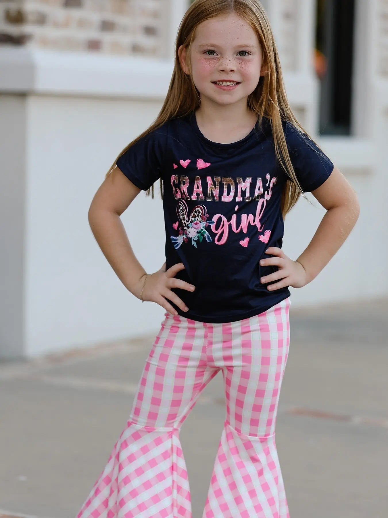 Soft Cotton Girls Outfit with Charming Grandma Print for Everyday Wear Rylee Faith Designs