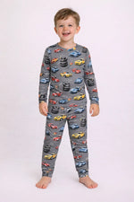 Racecar Print Bamboo Two Piece Pajama Set Sleepwear Miller And Co Miller & Co. 