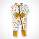 Kolorful Rainbow Bamboo Baby Pajama with Two Way Zipper and Fold Over Hands and Feet - Apparel & Accessories > Clothing > Baby & Toddler Clothing > Baby & Toddler Sleepwear Pajama