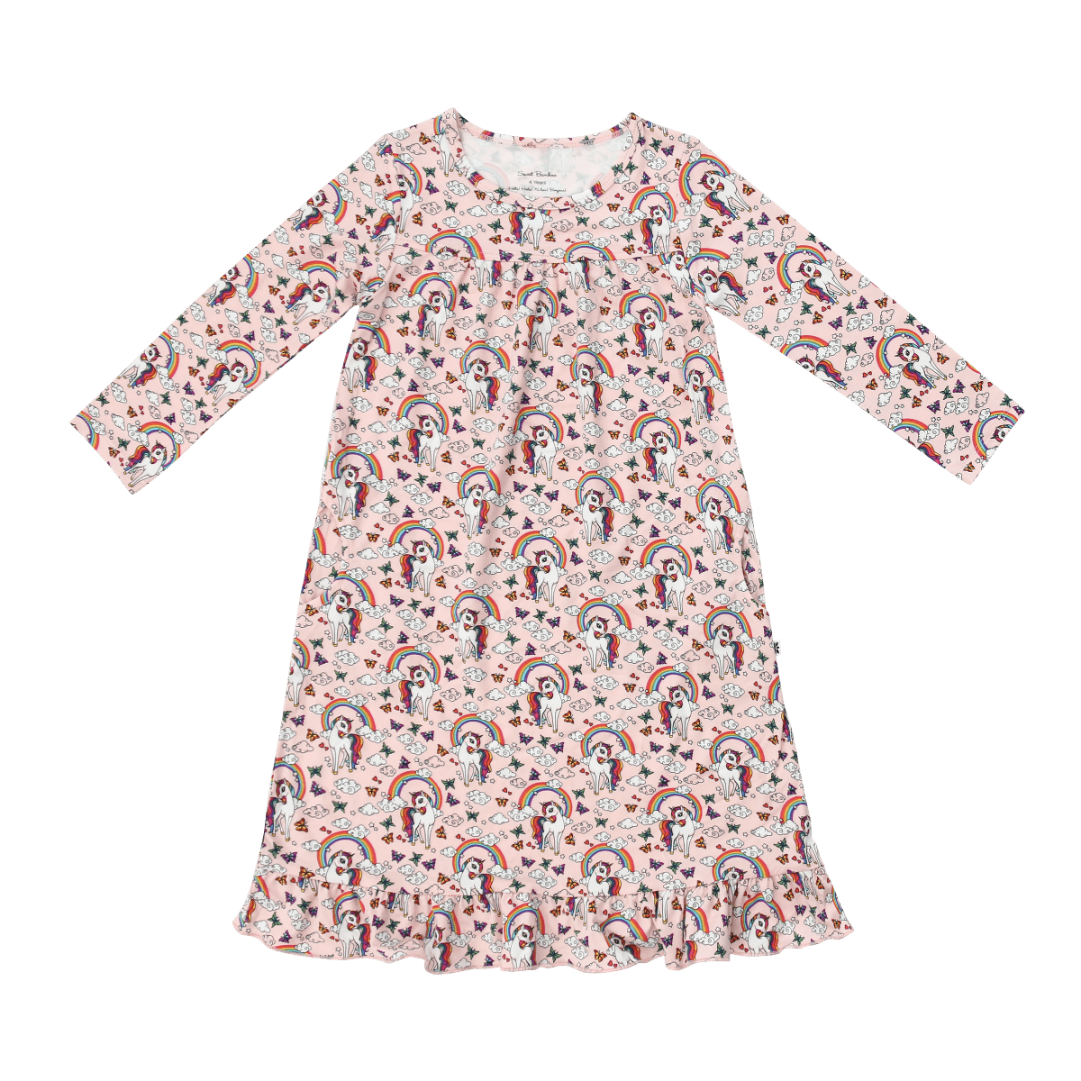 Sweet Bamboo Rainbow Bright Boho Dress With Pockets Tea Length For Girls - Everetts Place Boutique - 