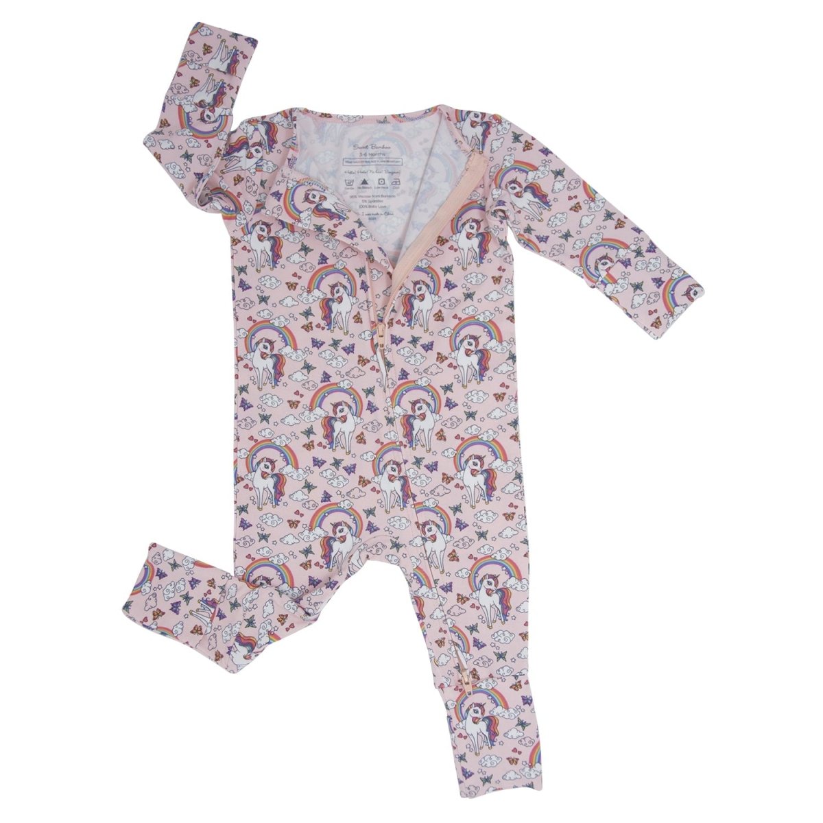 Sweet Bamboo Rainbow Bright Convertible Romper Soft Fabric Two Way Zip - Everetts Place Boutique - 